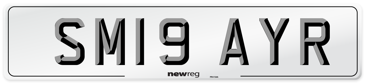SM19 AYR Number Plate from New Reg